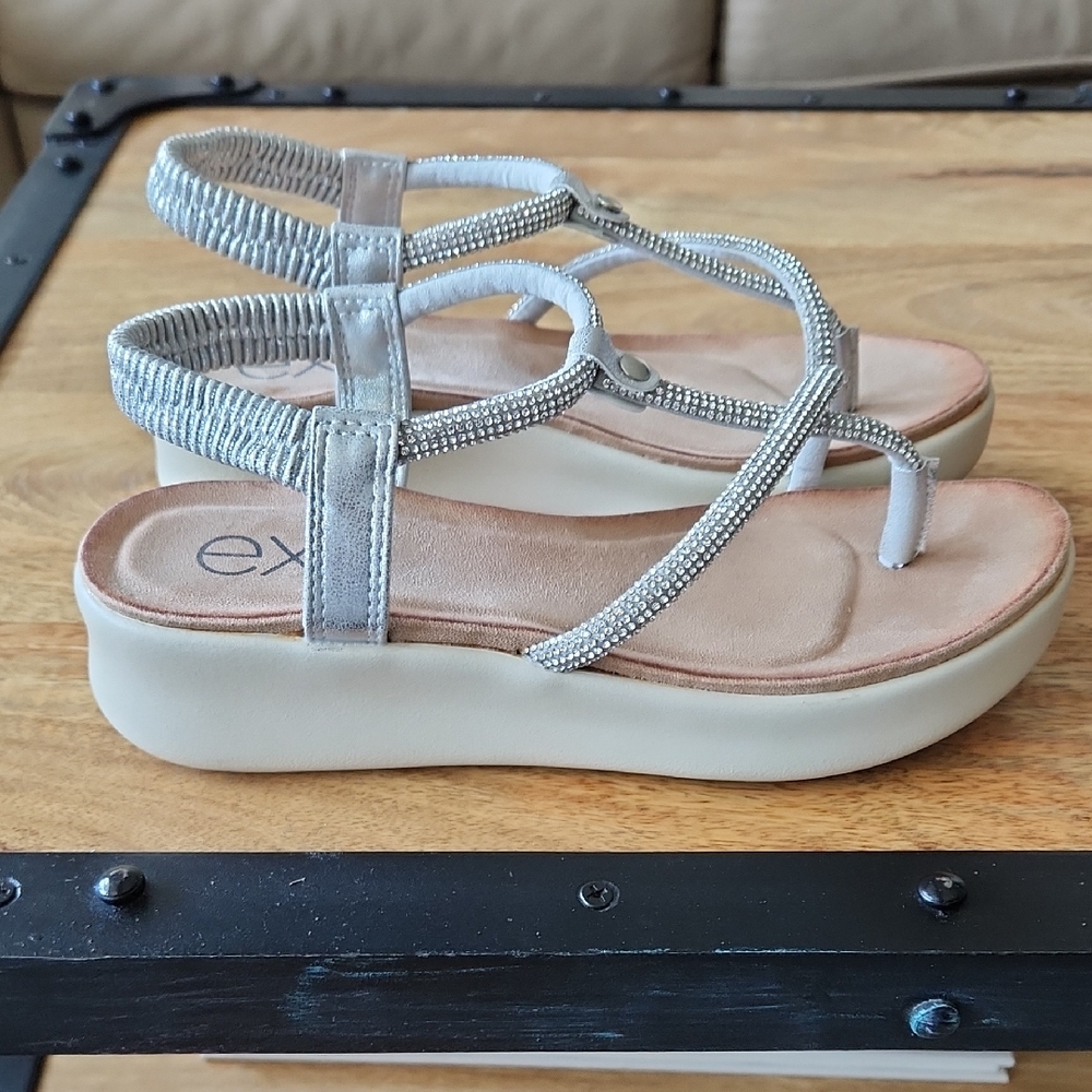 Silver Wedge Sandals